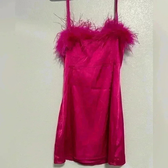 White Fox Boutique Dresses & Skirts - 89. White Fox Boutique Pink Feather Dress size M